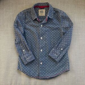 Mini Boden Chambray Blue & Stars Shirt